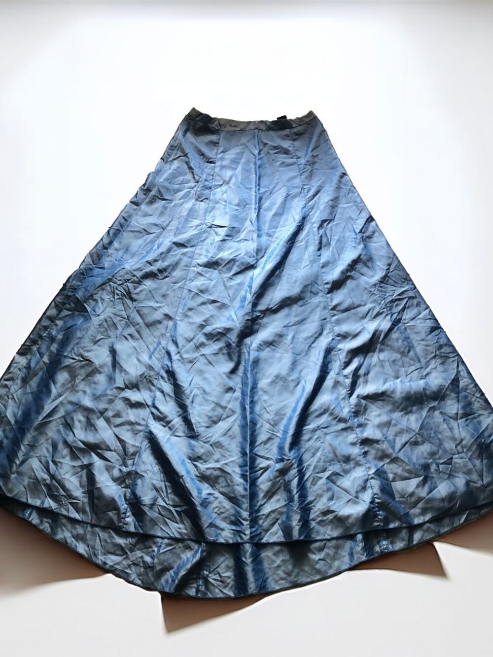 Express World Brand Blue Silk-Look Taffeta Ballroom Maxi Skirt - Size 9/10